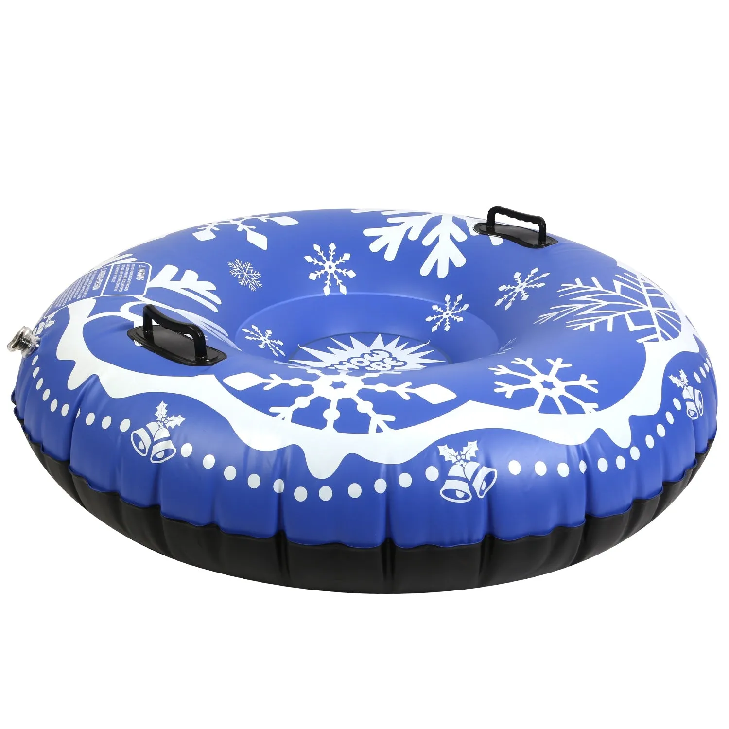 47in Inflatable Snow Tube Heavy Duty 0.6mm Thickness Winter Sled with Dual Handles For Kids Adult 374LBS Load Bearing