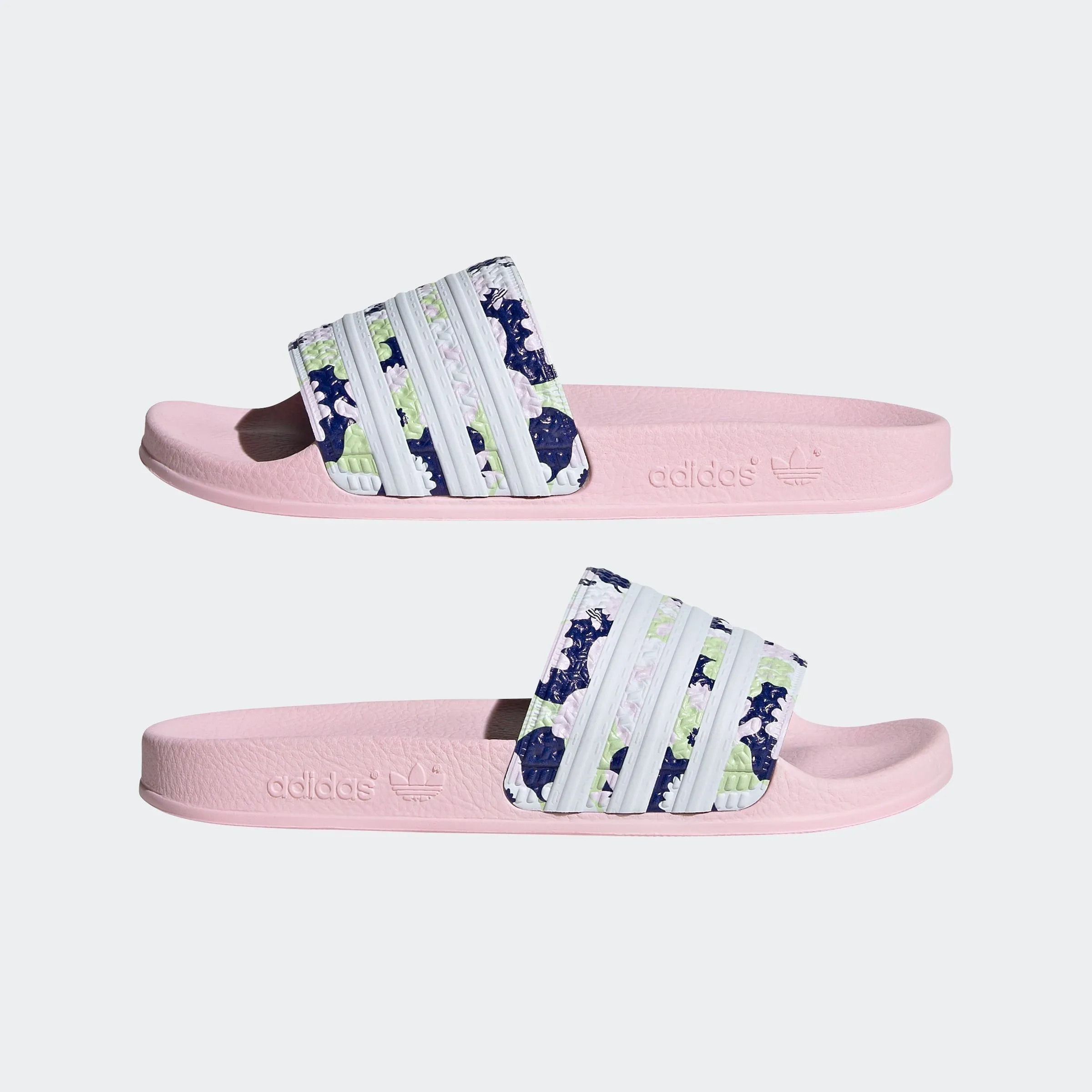 Adidas Kid's Adilette Lite Slides - Light Pink / Floral