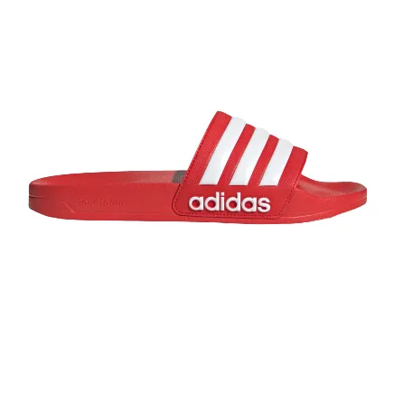 Adidas Men's Adilette Shower Slides - Vivid Red / Cloud White