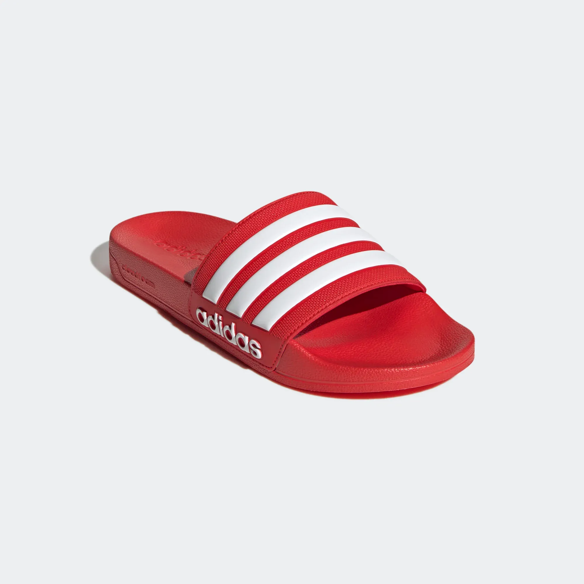 Adidas Men's Adilette Shower Slides - Vivid Red / Cloud White