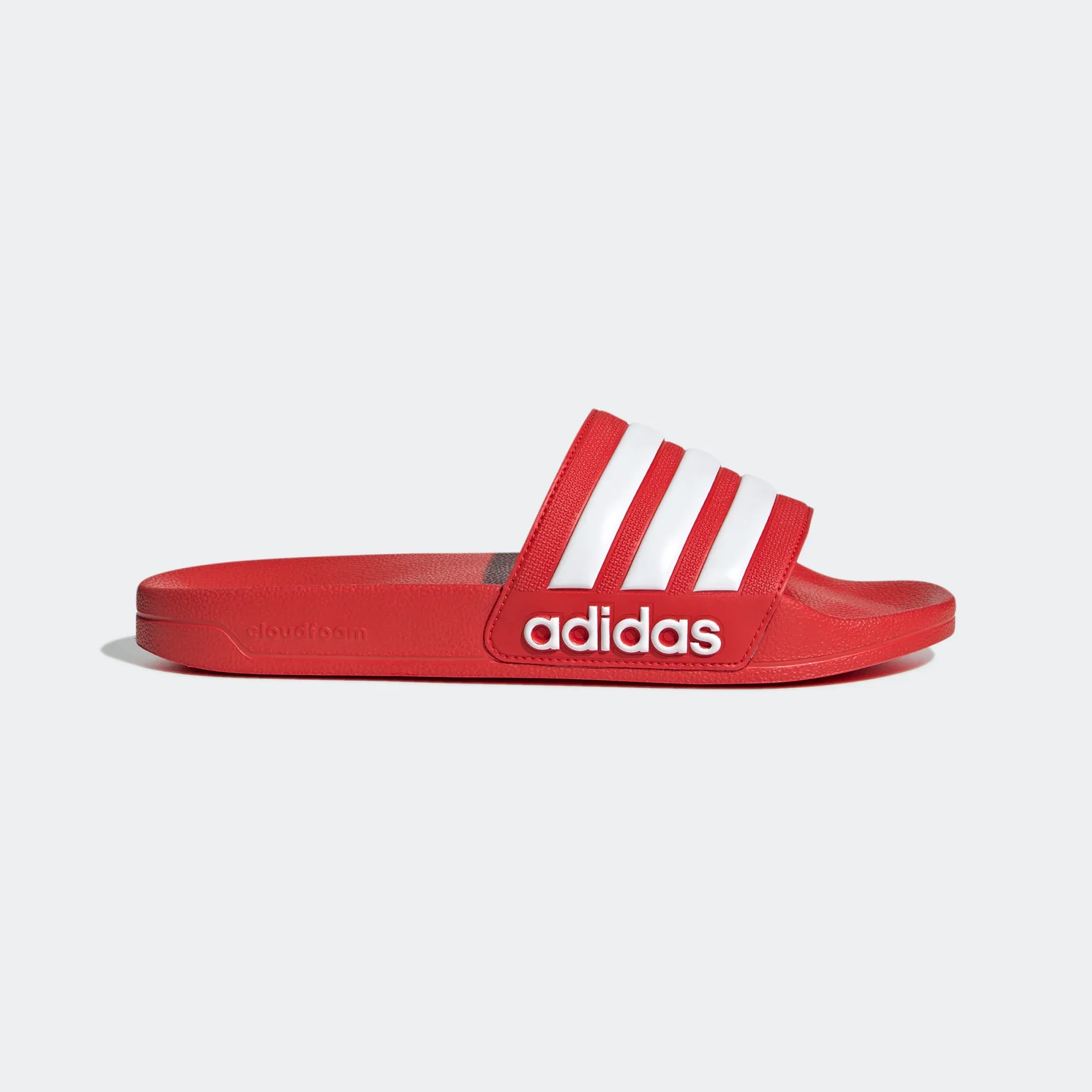 Adidas Men's Adilette Shower Slides - Vivid Red / Cloud White