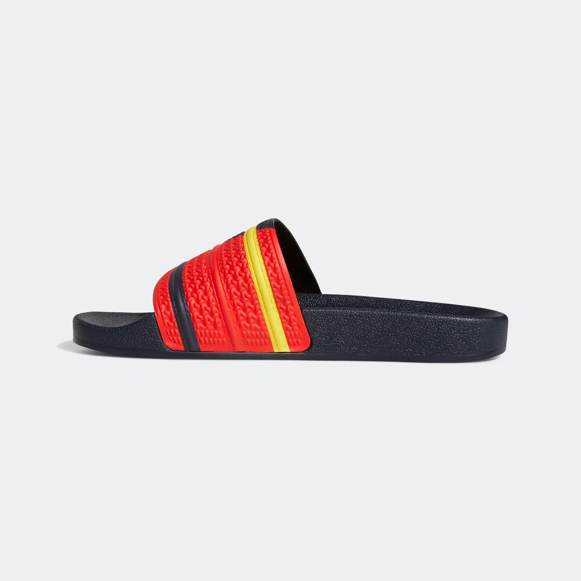 Adidas Men's Adilette Slides - Legend Ink / Red / Yellow