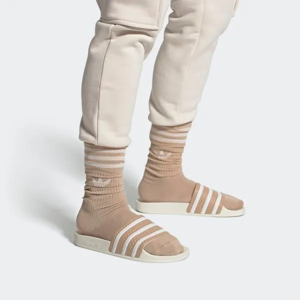 Adidas Men's Adilette Slides - Magic Beige / Cloud White / Off White