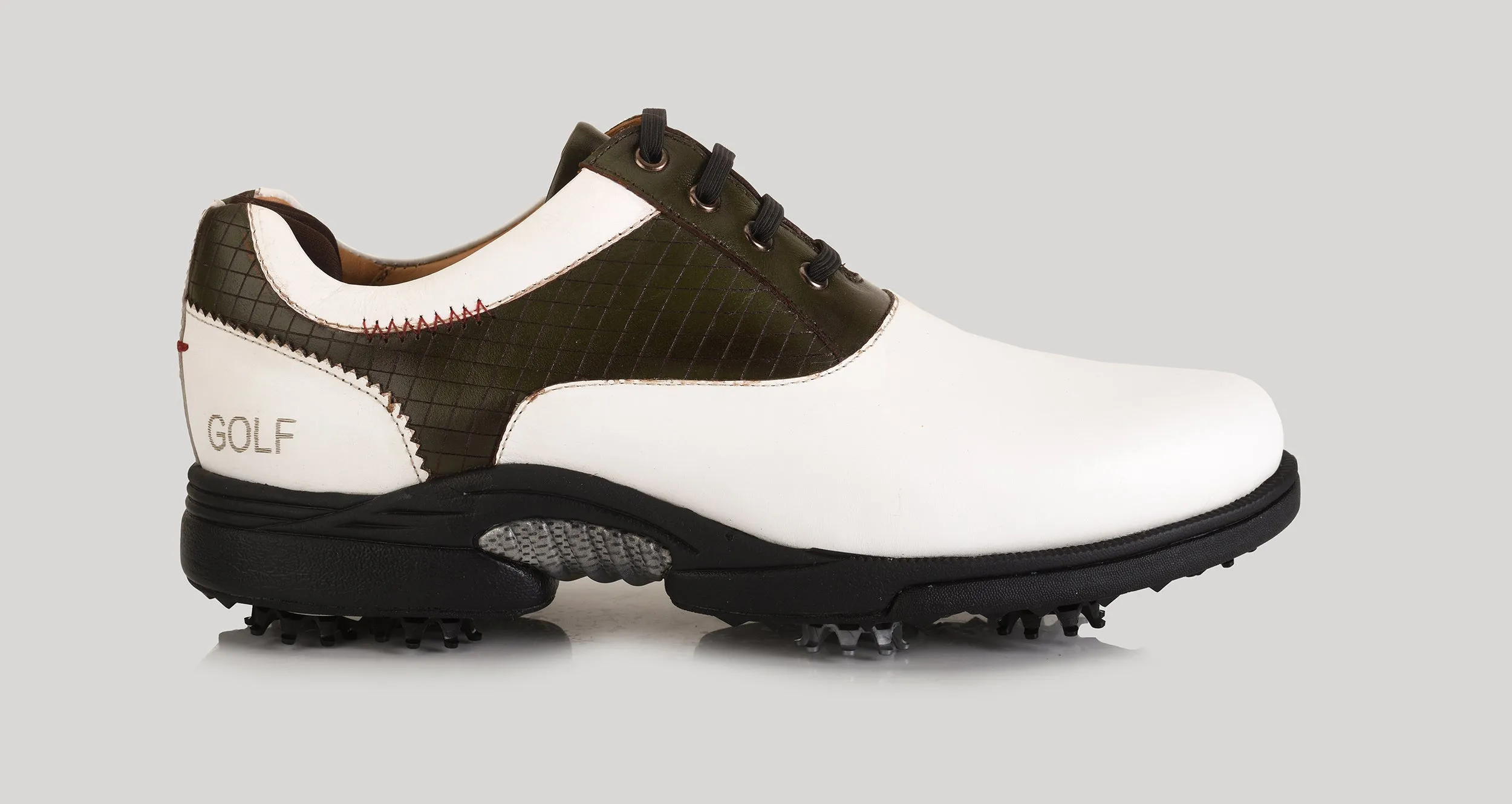 Austin Antique White-Olive Golf Shoes