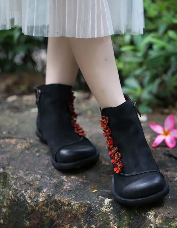 Autumn Winter Handmade Retro Double Leather Boots