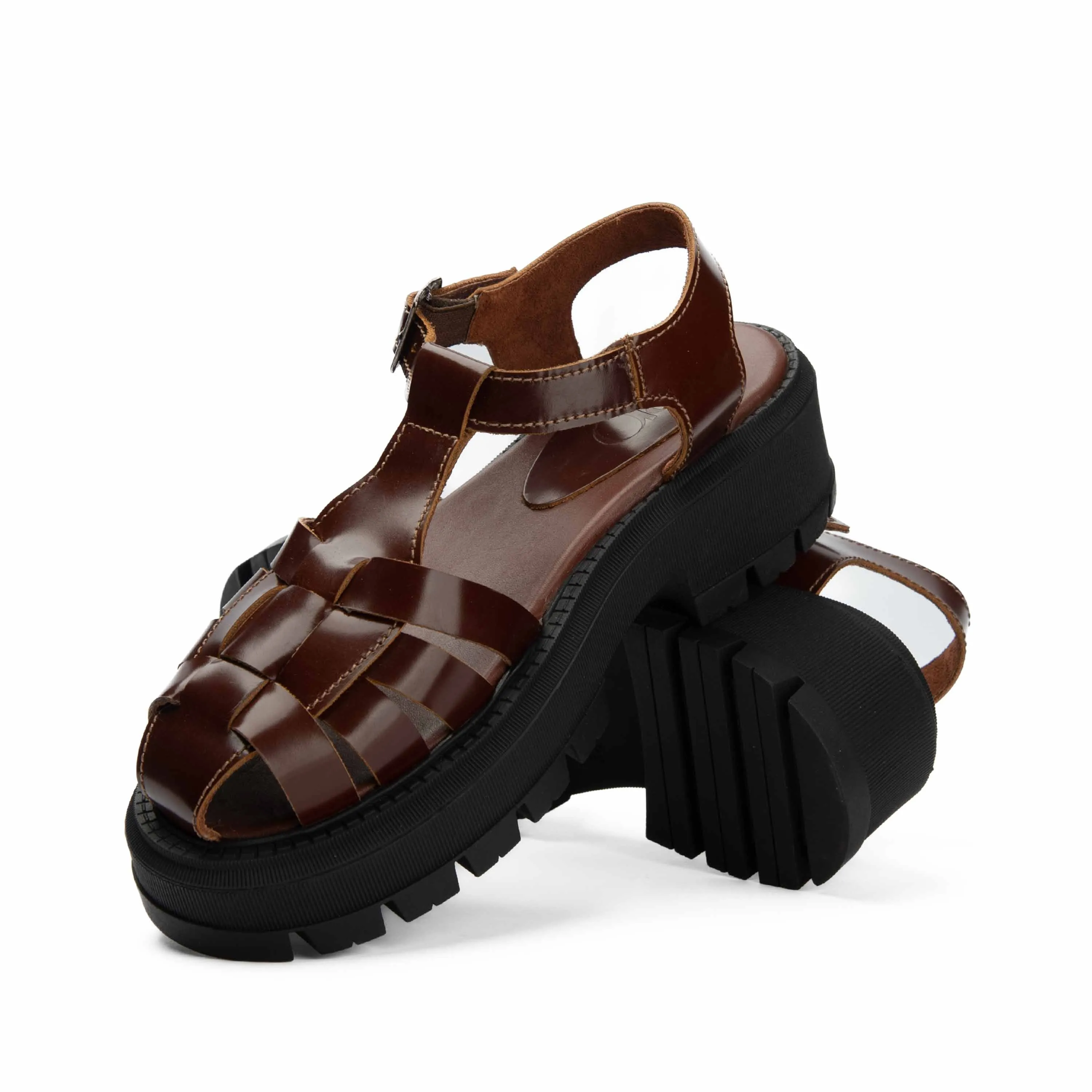 Brio Women's Platform Sandals-Brown