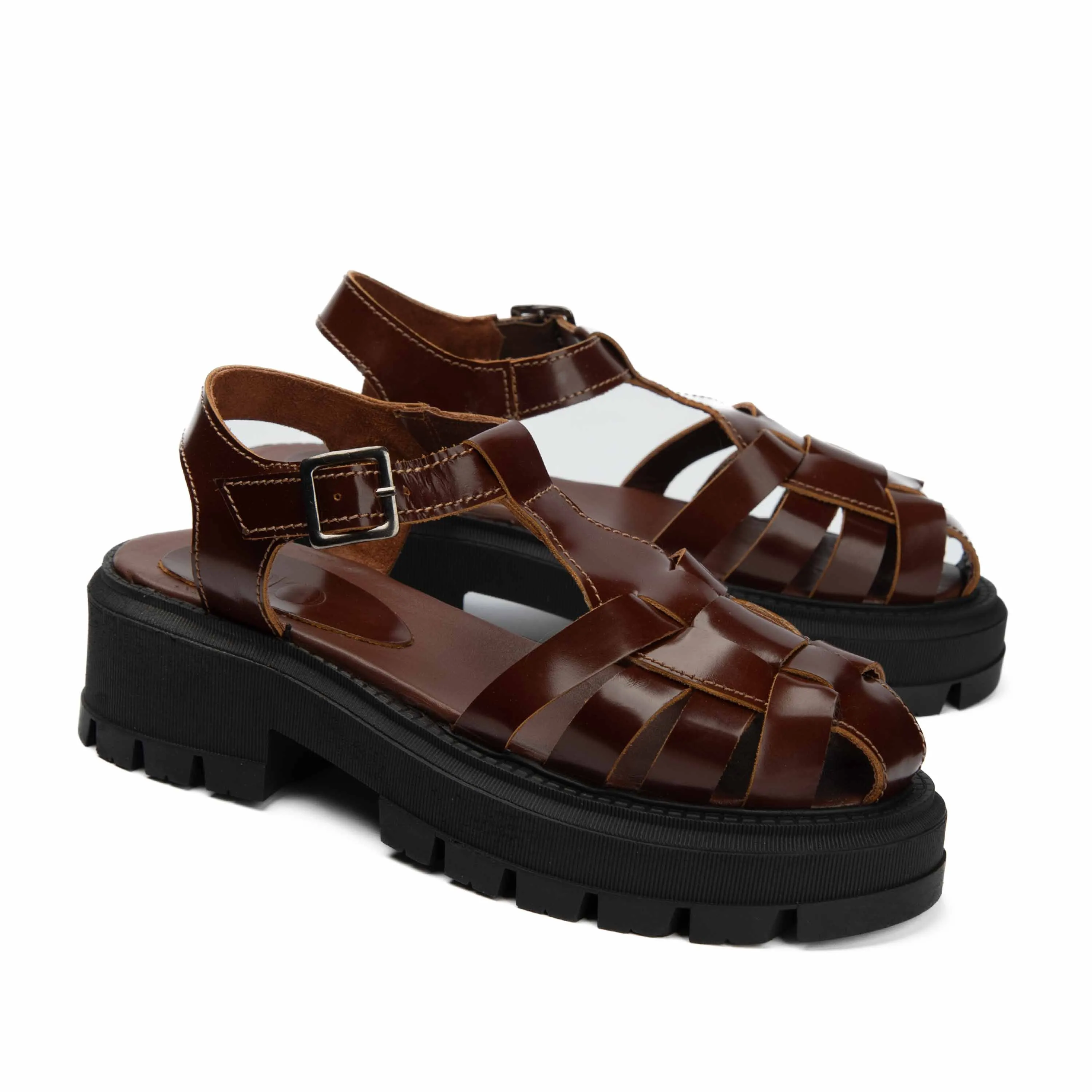 Brio Women's Platform Sandals-Brown