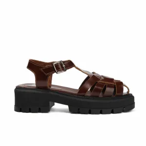 Brio Women's Platform Sandals-Brown