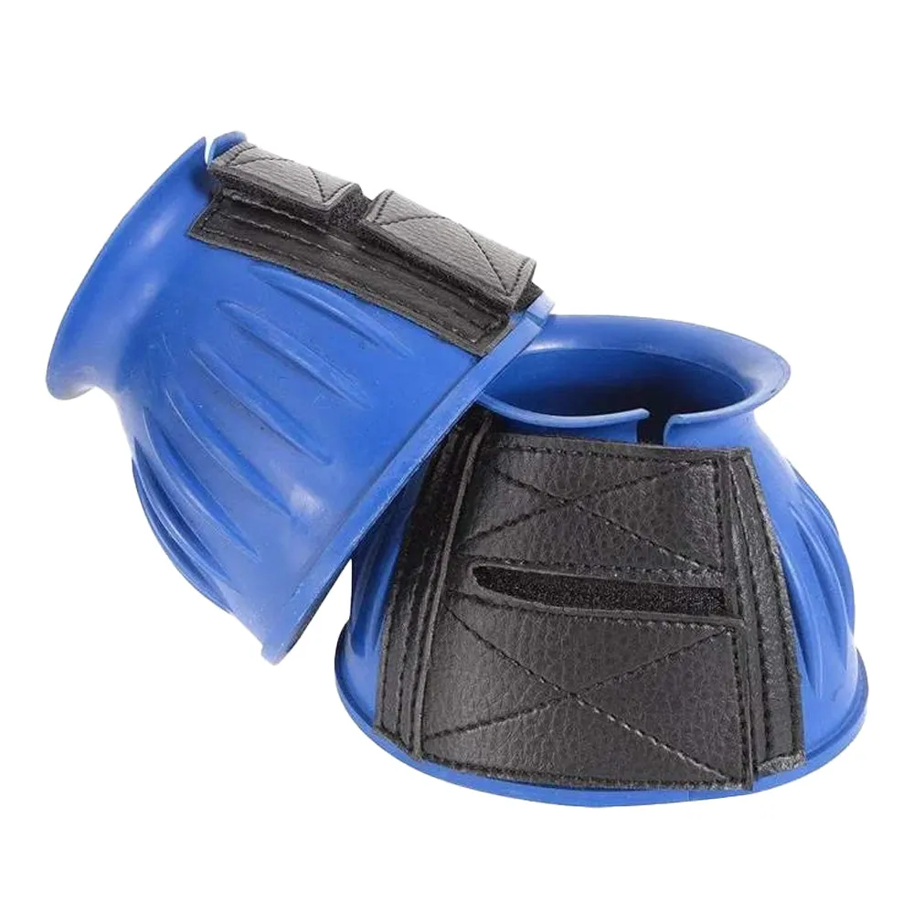 Cashel Blue Rubber Bell Boots with Velcro Closure