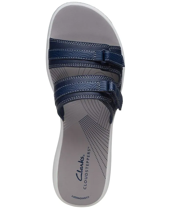 Cloudsteppers Breeze Piper Comfort Clarks Women's Slides, Blue