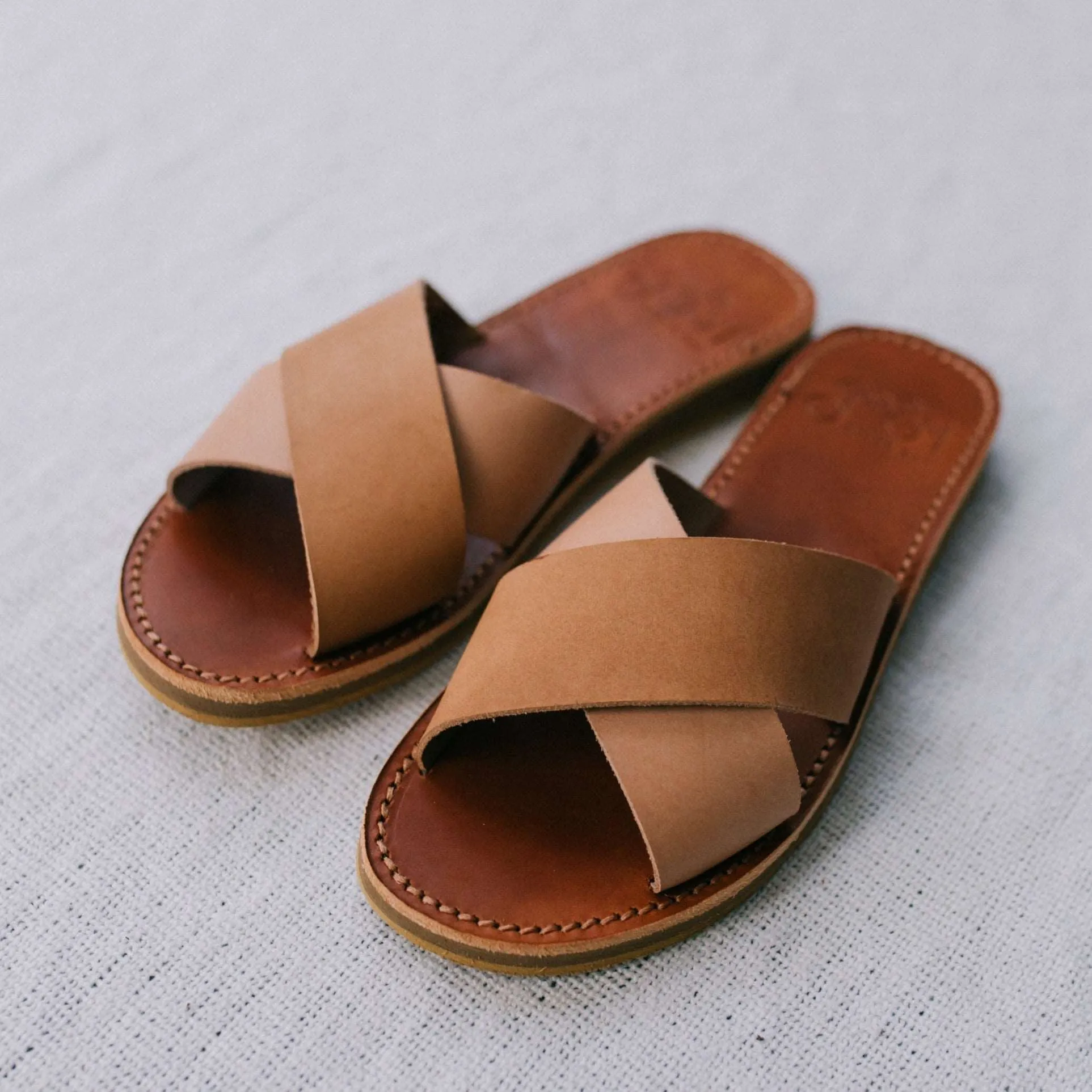 Formentera Sandals - Natural / Tan Leather