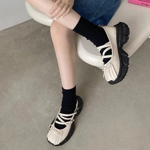 Front Bow Bubble Platform Grunge Sandals