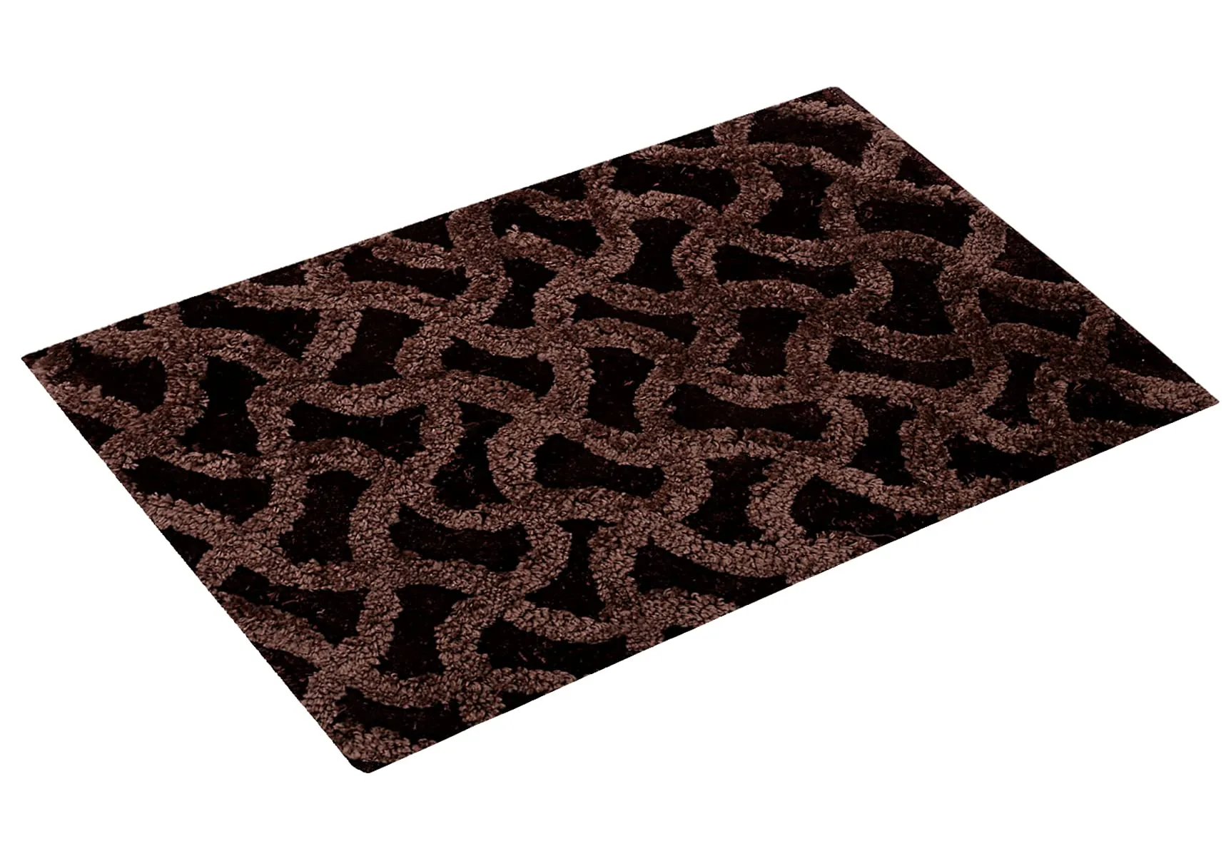 Heart Home Soft, Lightweigth, Washable, Non Slip Doormat Entrance Rug Dirt Trapper Mat Shoes Scraper for Entry, Patio, Porch- Pack of 2 (Dark Brown)