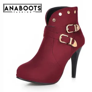 high heels winter boots woman ankle boots