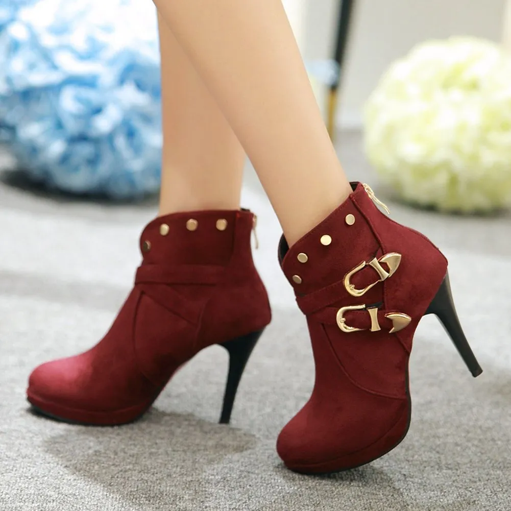 high heels winter boots woman ankle boots