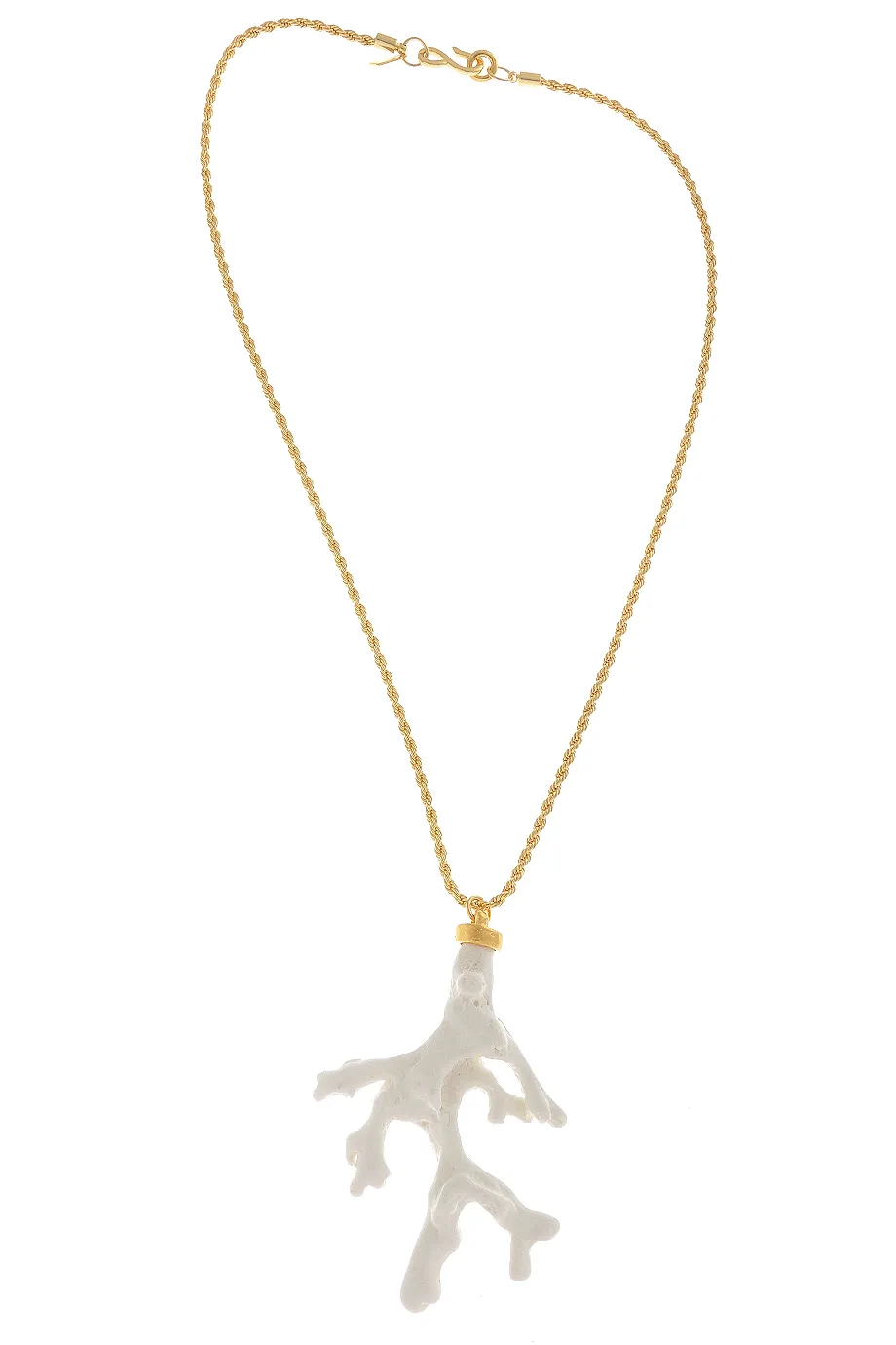 KENNETH JAY LANE CORAL BRANCH White Pendant