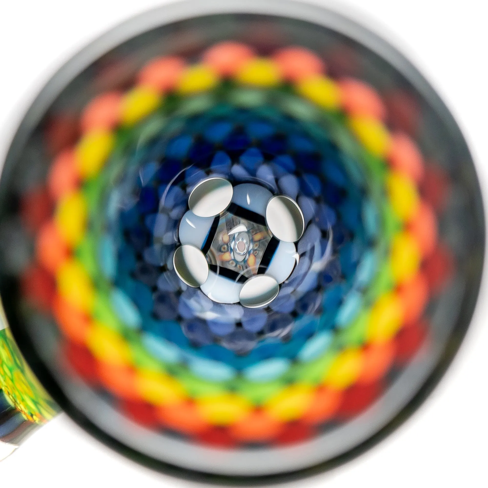 14mm Multi-Color Swirl Martini Slide with Rainbow Reti by Kevin Murray