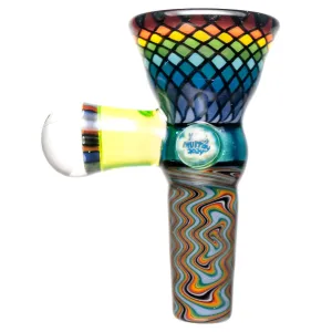 14mm Multi-Color Swirl Martini Slide with Rainbow Reti by Kevin Murray