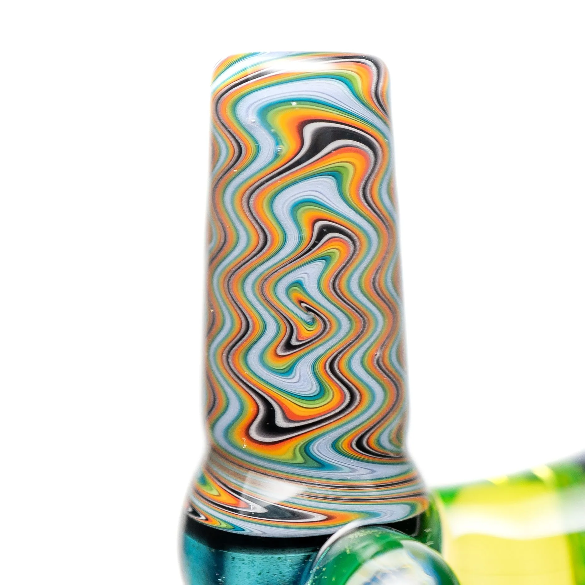 14mm Multi-Color Swirl Martini Slide with Rainbow Reti by Kevin Murray