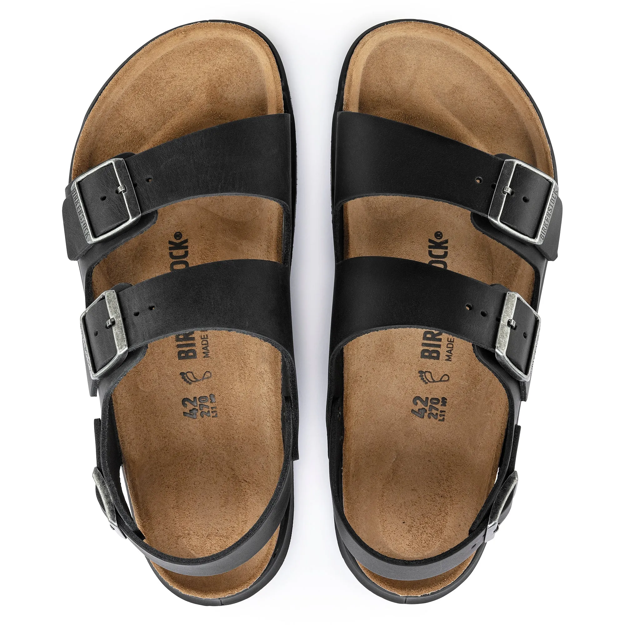 Men's Birkenstock Milano Rugged Oiled Leather Color: Black