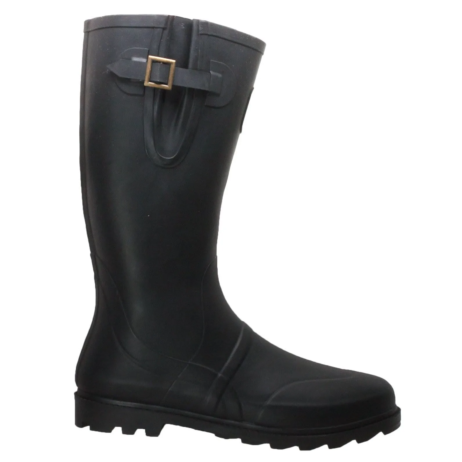 Men's Expandable Calf Rubber Boot Black - IH-1002