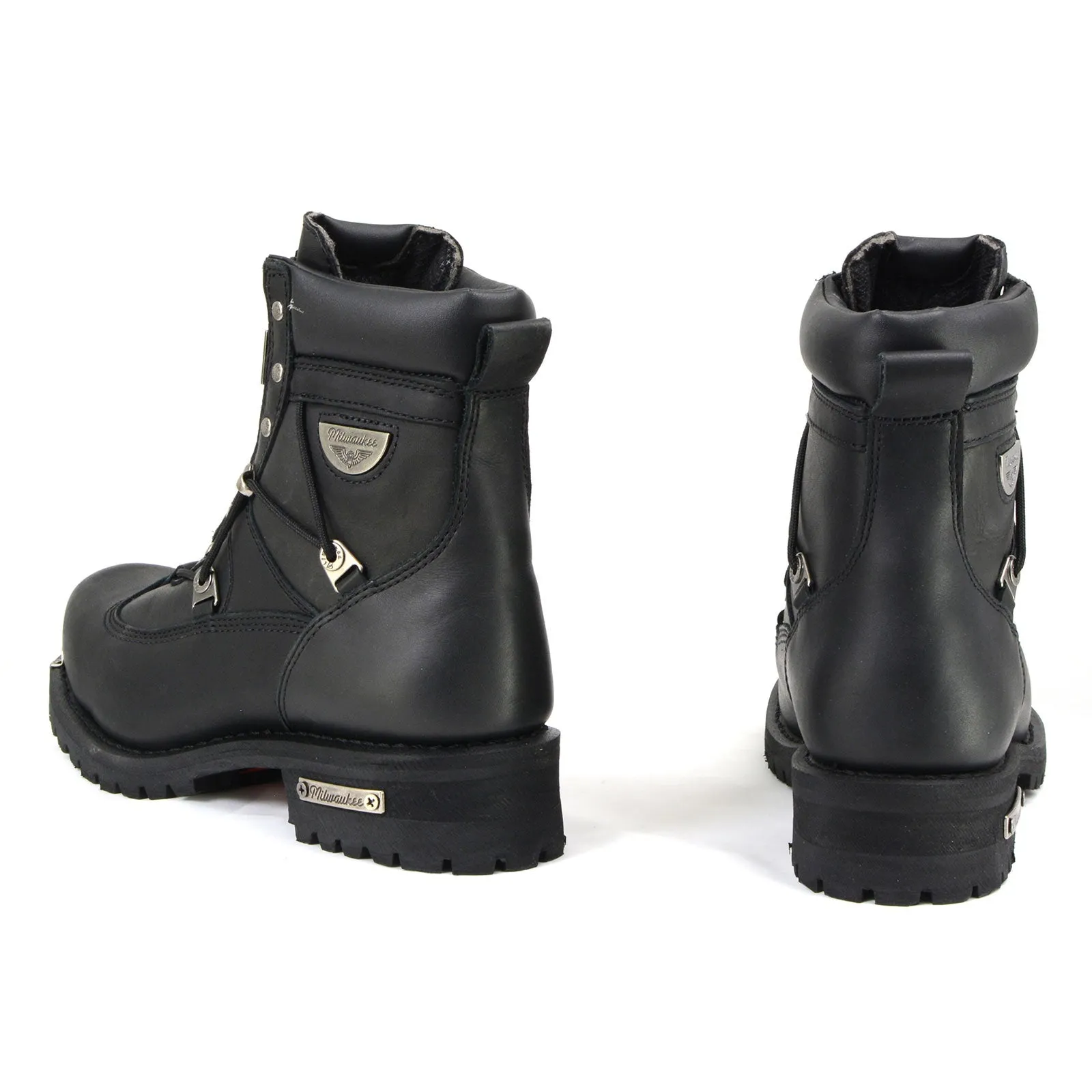 Milwaukee Motorcycle Clothing Company MB440 Men's Black Throttle Motorcycle Leather Boots