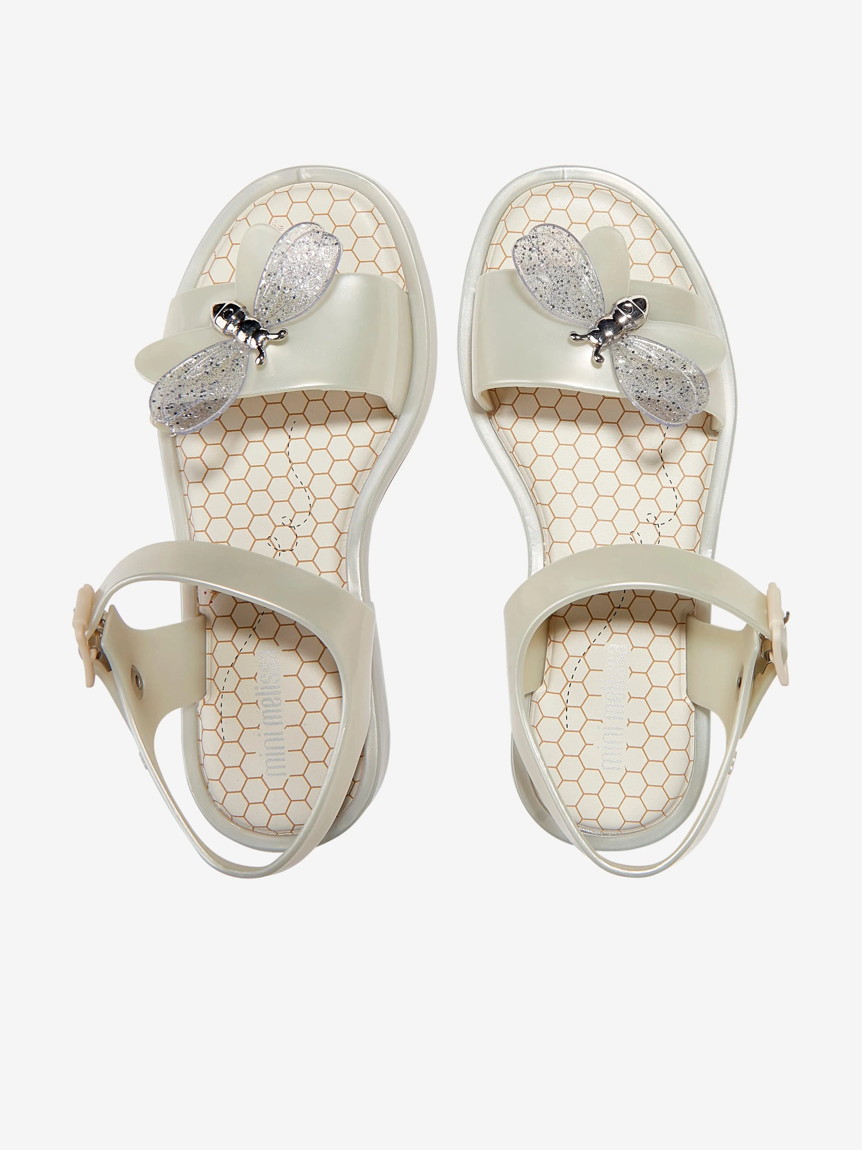 Mini Melissa Girls Mar Bugs Sandals in Ivory