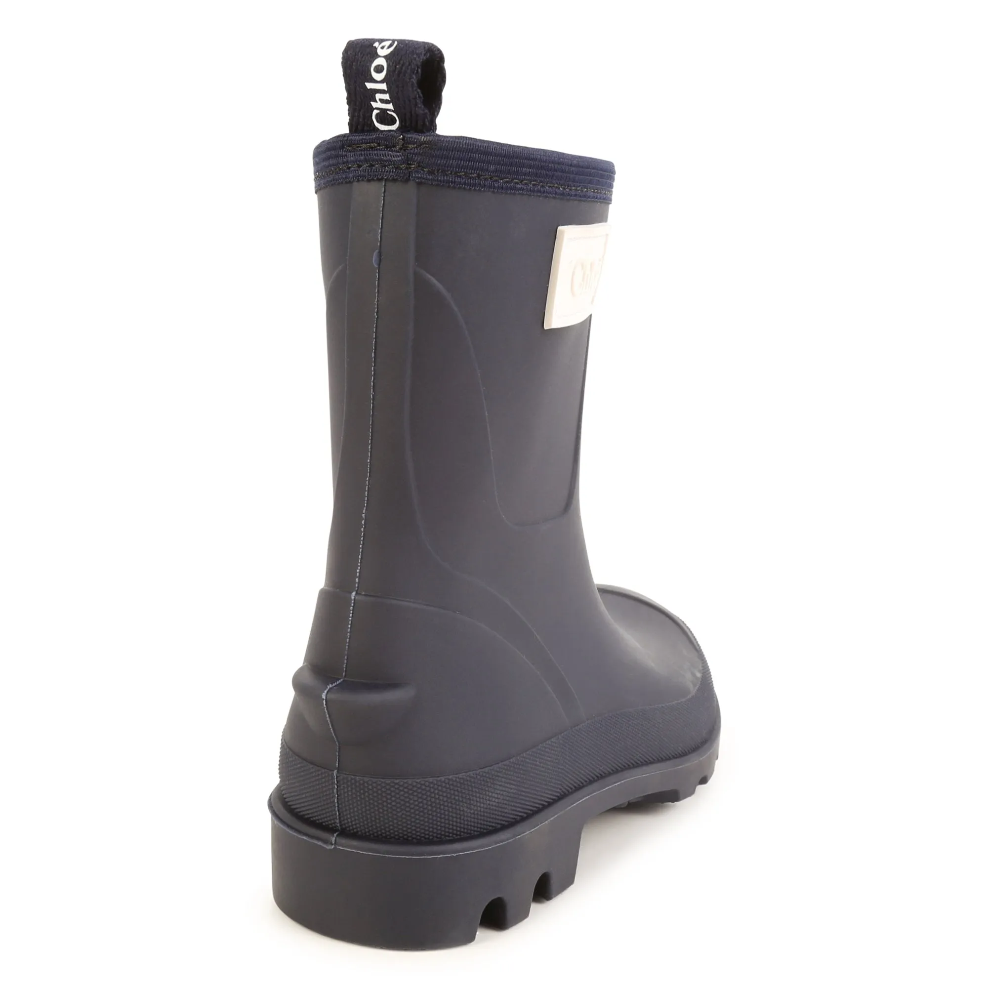 Navy Rubber Betty Boots