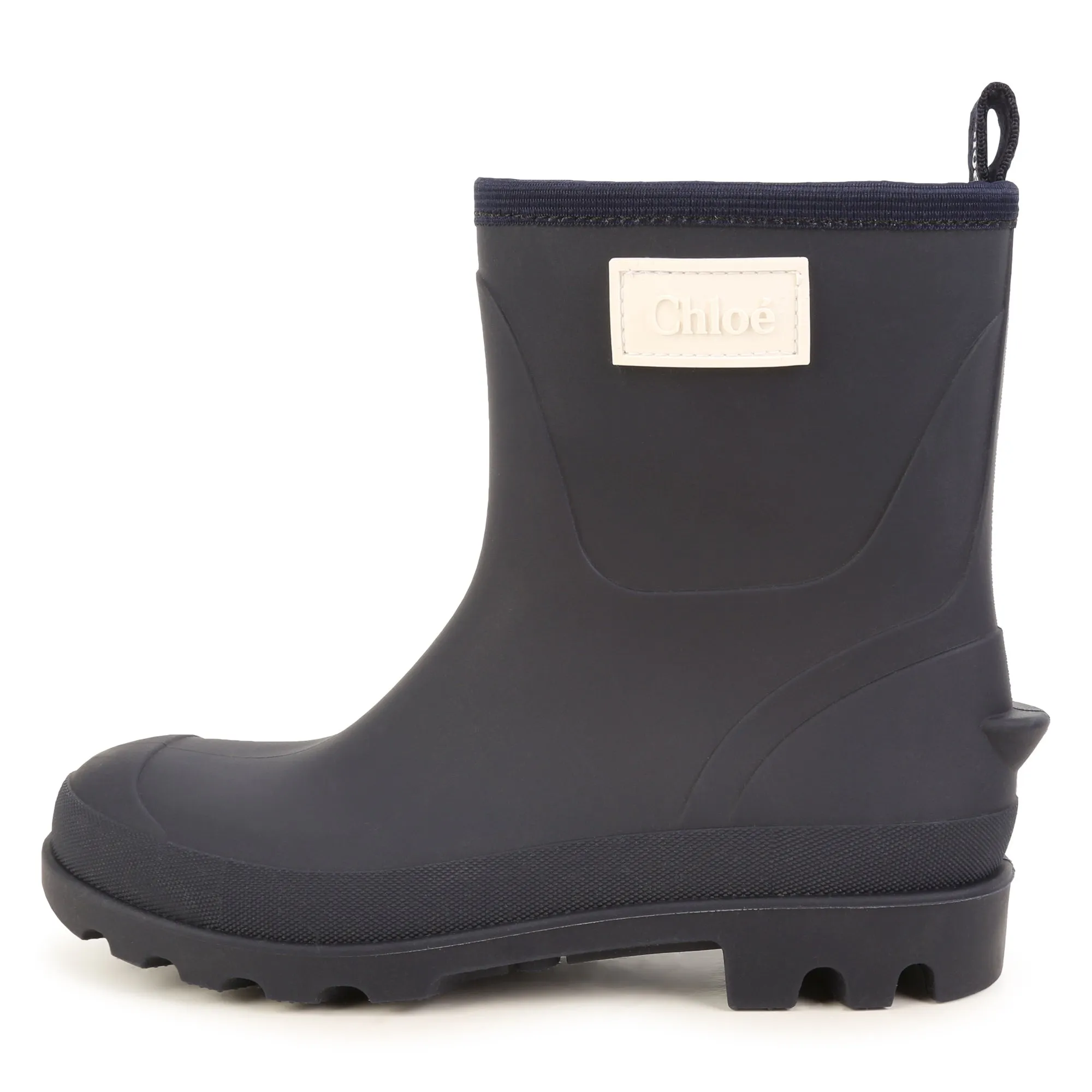 Navy Rubber Betty Boots