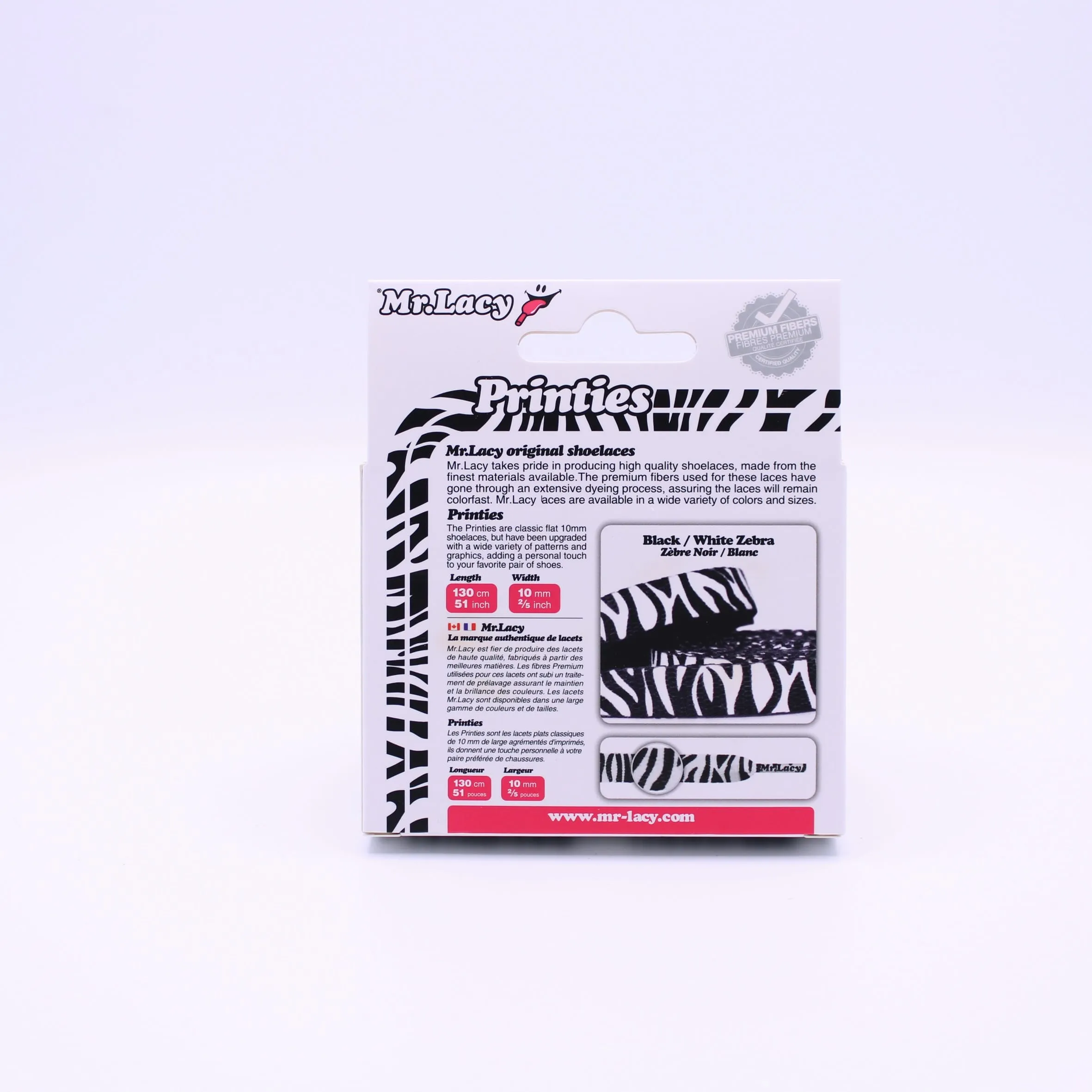 Printies Shoelaces · Zebra Black/White