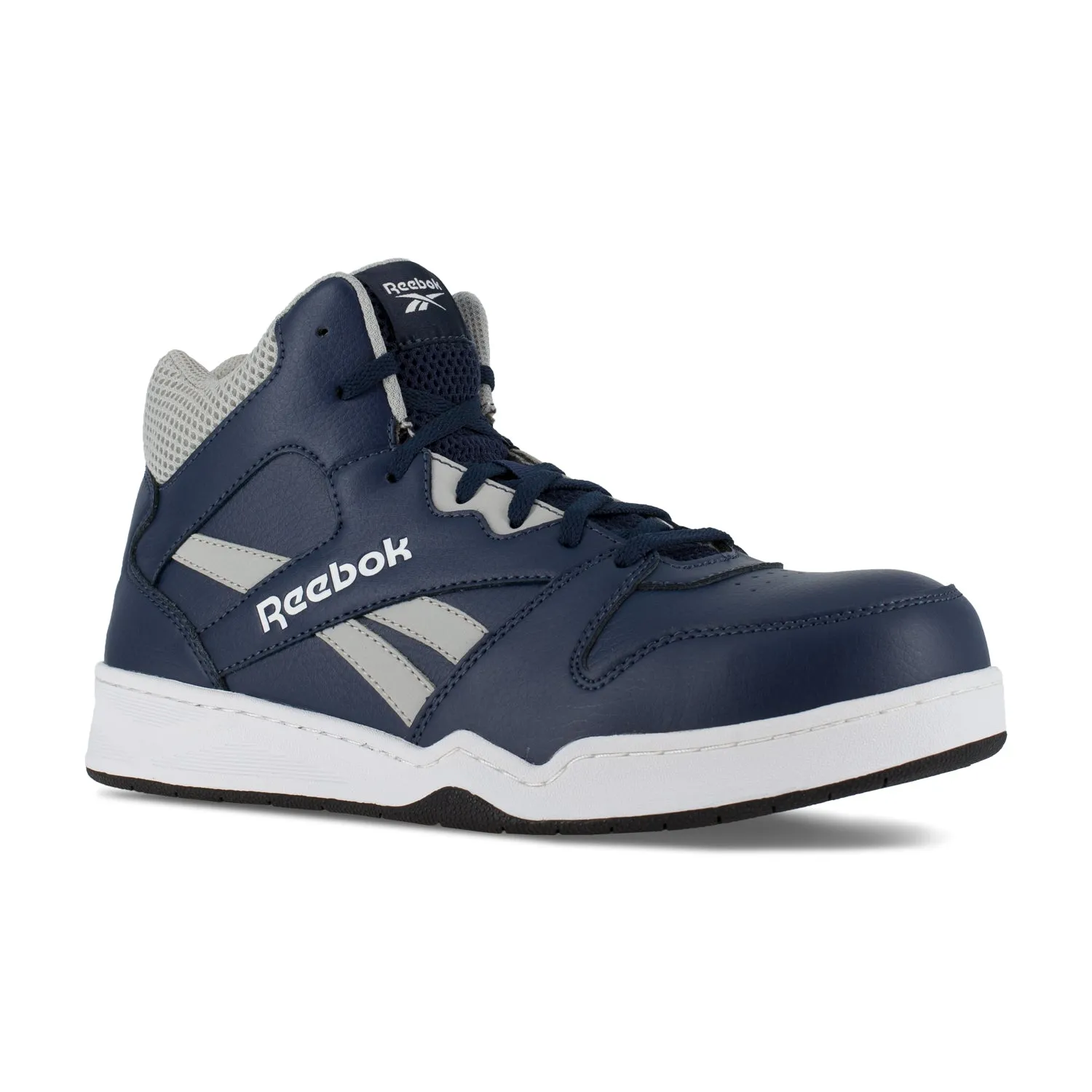 Reebok Mens Navy/Grey Leather Work Boots High Top Sneaker CT