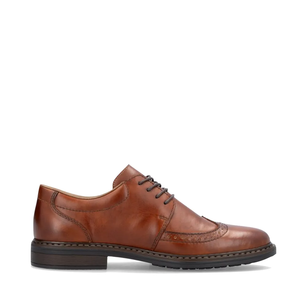 Rieker Men's Dustin 20 Wingtip Lace Shoe in Peanut Brown