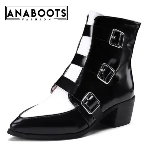 Square Heels  Ankle Boots Western Boots Woman