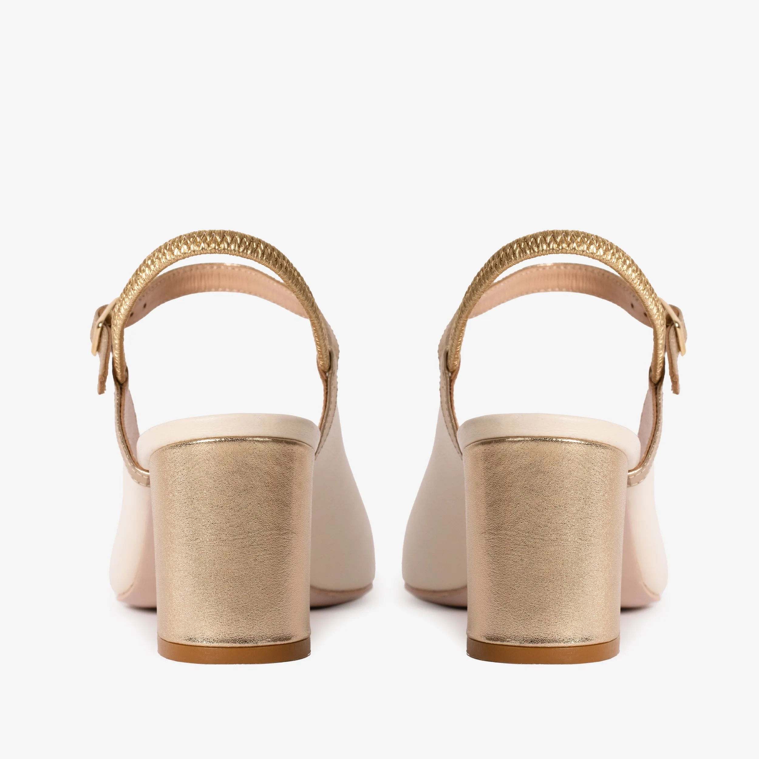 The Pompei Cream Leather Slingback Women Sandal