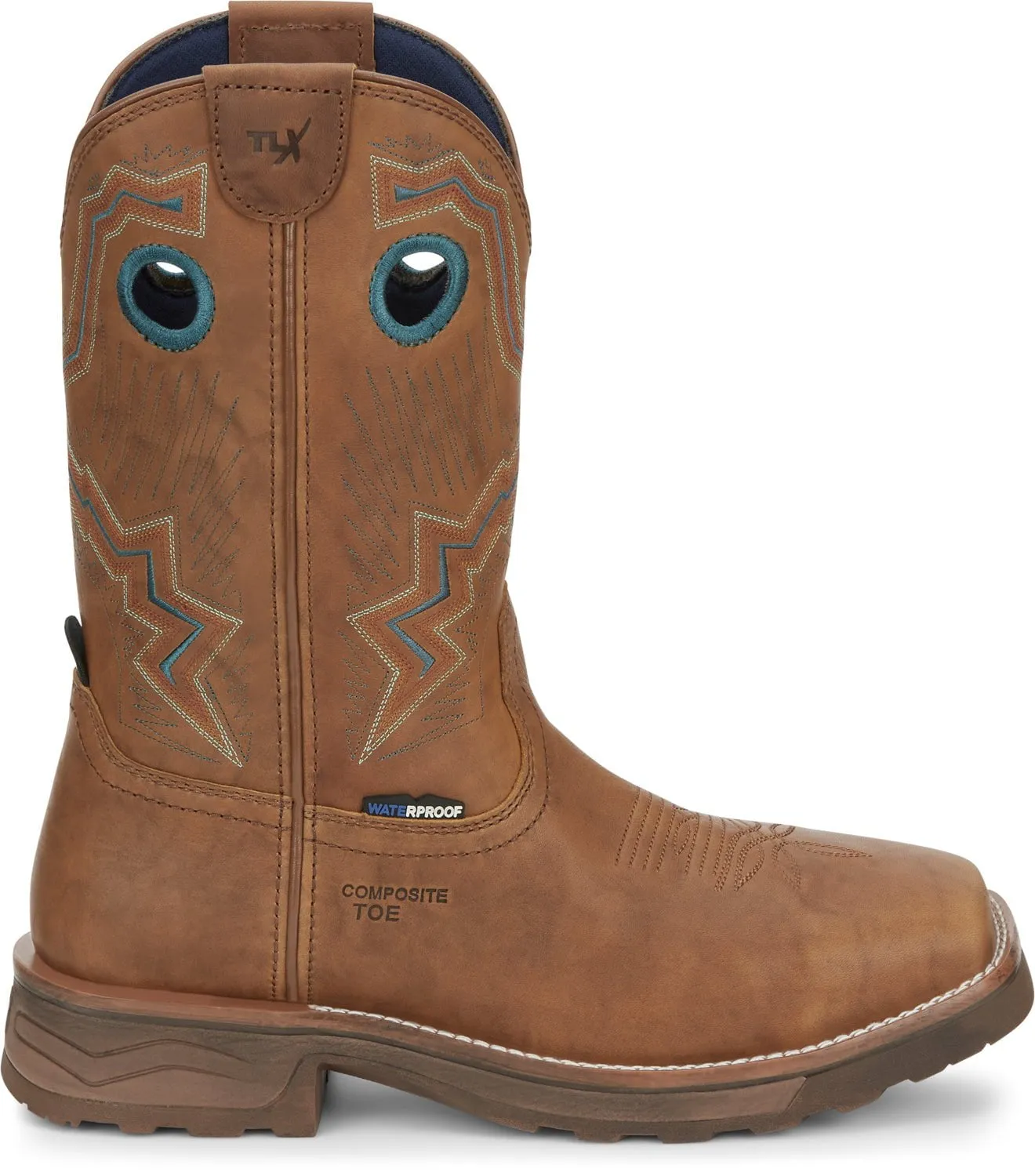 Tony Lama 10in Womens Golden Brown Lumen Comp Toe Leather Work Boots