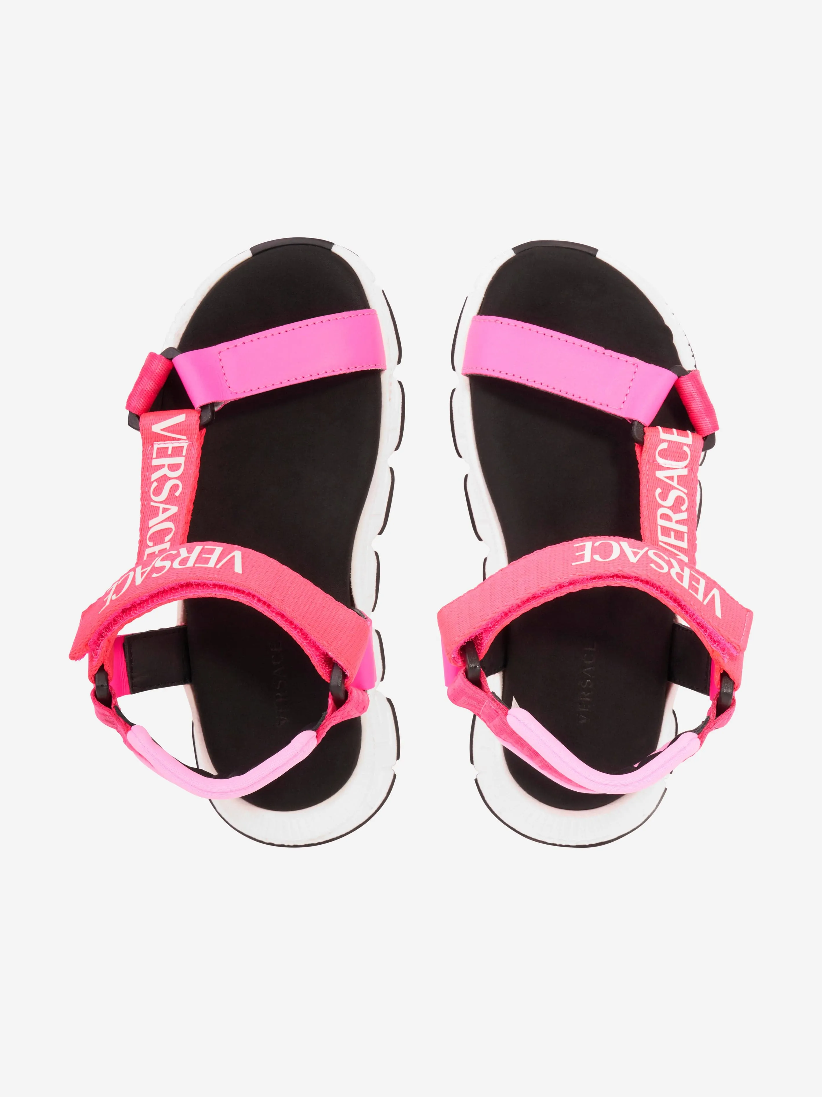 Versace Girls Logo Strap Sandals in Pink