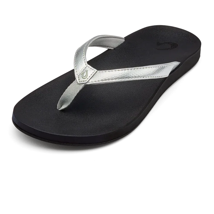 WOMEN'S OLUKAI PUAWE | SILVER / BLACK