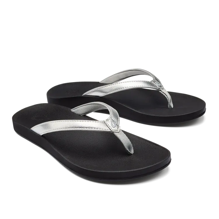 WOMEN'S OLUKAI PUAWE | SILVER / BLACK